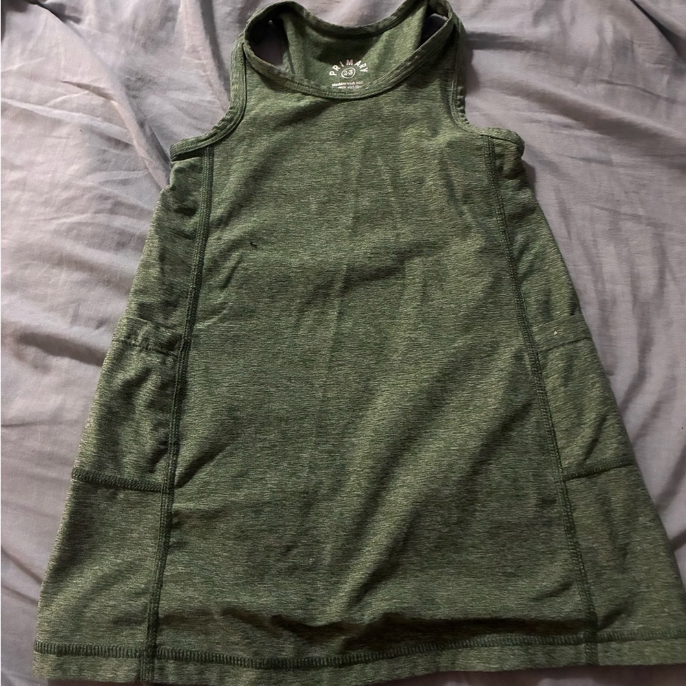 Primary Kids Sleeveless Athletic Dress Olive green - Picture 2 of 3